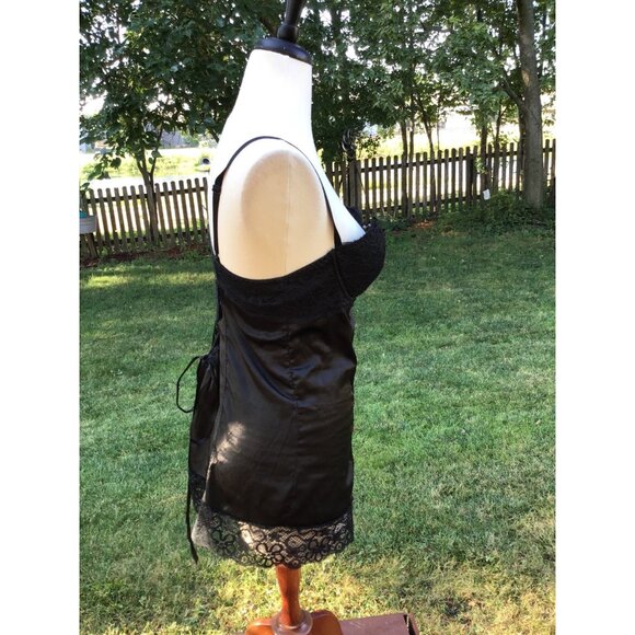 Fredericks Of Hollywood Black Lace-Up Chemise L - Picture 6 of 7